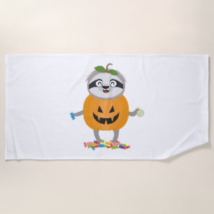 Serviette De Plage Citrouille Sloth Halloween Costume cadeau
