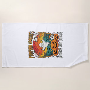 Serviette De Plage Citrouille Sucreries Effraie Traitements Halloween