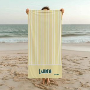 Serviette De Plage City Chic Jeune Femme D'Accueil À Rayures Jaunes
