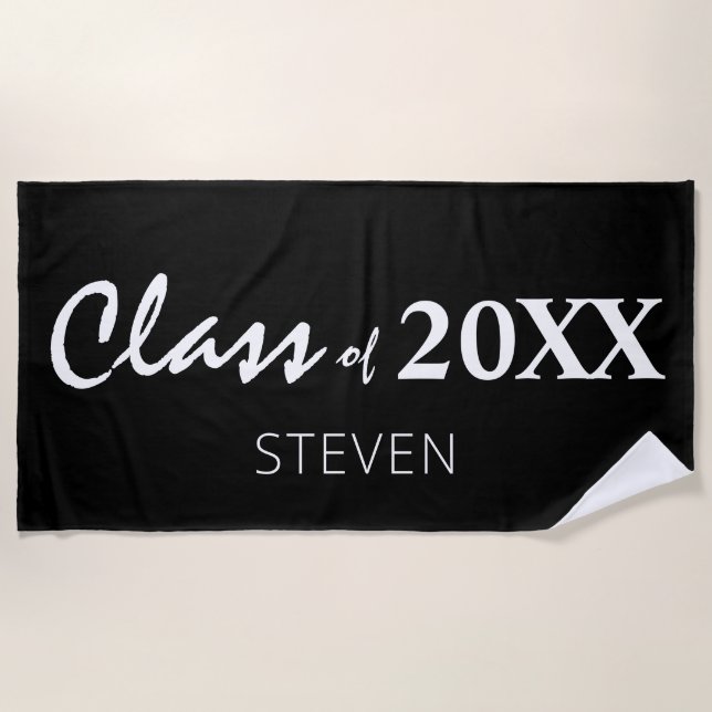 Serviette De Plage Classe de diplômes de 2020 Personnalisée (Devant)
