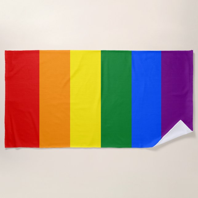 Serviette De Plage Classic LGBTQ Rainbow Pride drapeau été (Devant)