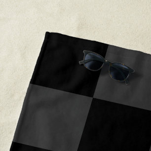 Serviette De Plage Classic moderne noir & fumée noir tableau de bord