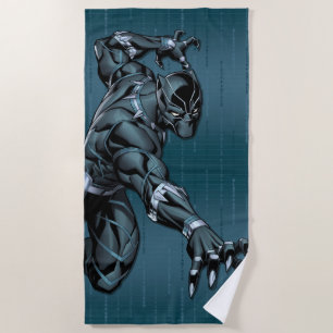 Serviette De Plage Classiques Avengers   Black Panther attaque avec s