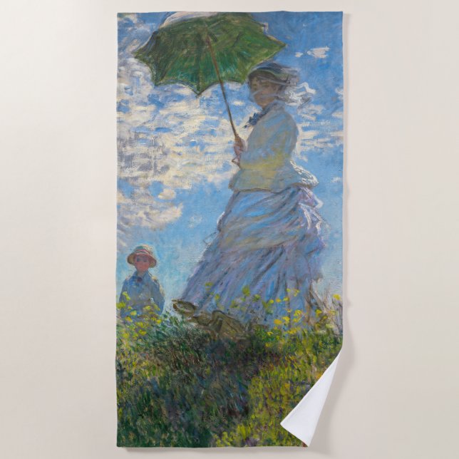 Serviette De Plage Claude Monet - La Promenade, Femme avec un Parasol (Devant)