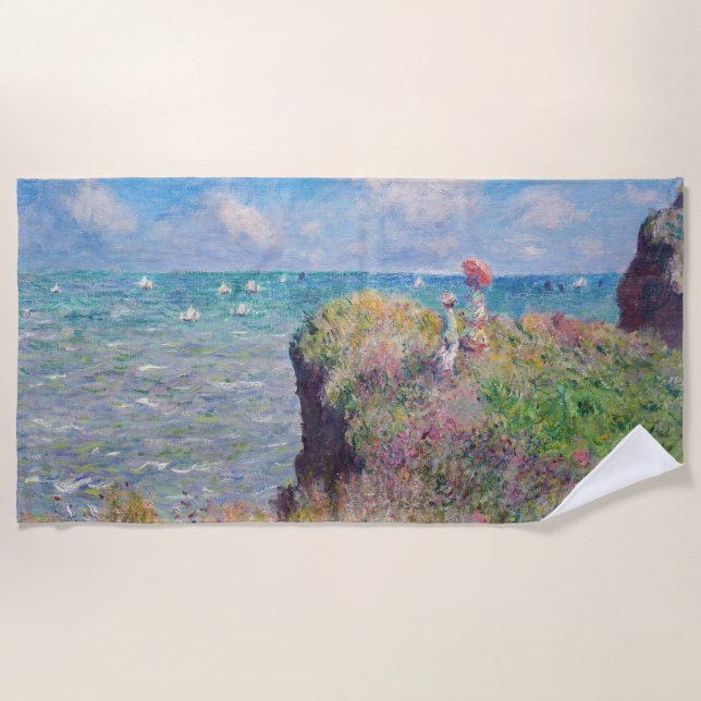 Serviette De Plage Claude Monet - Promenade Cliff à Pourville (Devant)