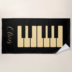 Serviette De Plage Clavier de piano Musicien personnalisé