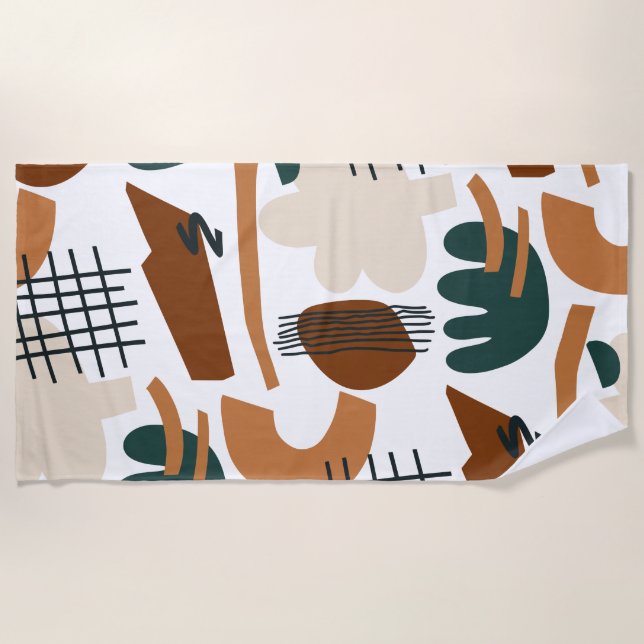 Serviette De Plage Clean Abstract Boho Pattern | Modern Minimal (Devant)