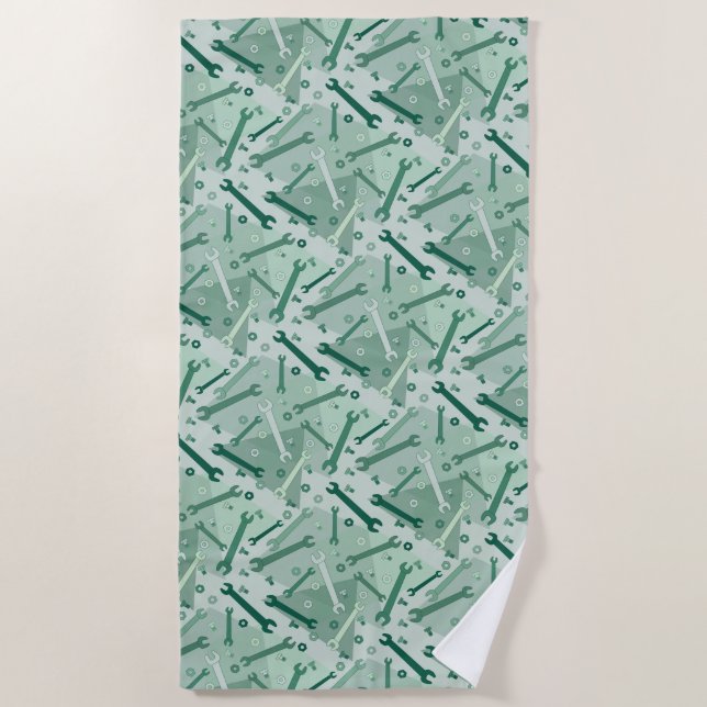 Serviette De Plage Clés, écrous et boulons (Devant)