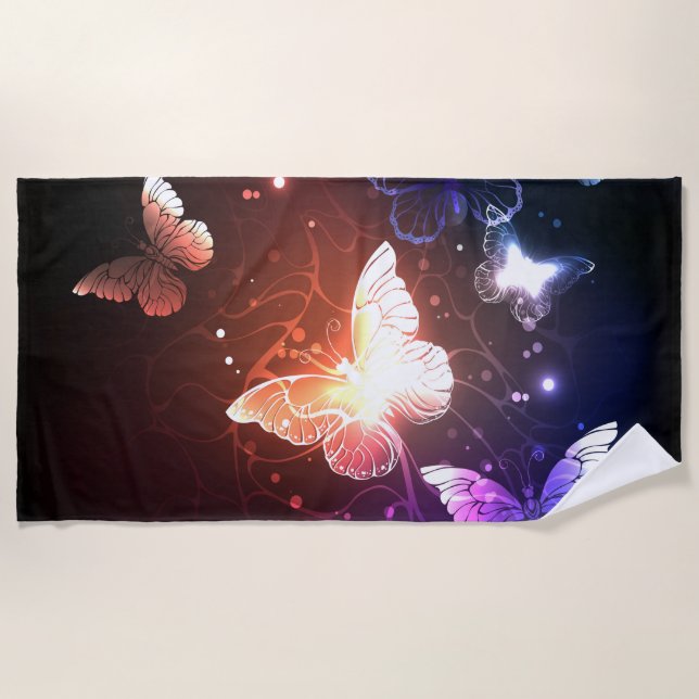 Serviette De Plage Clowing Night Butterflies (Devant)