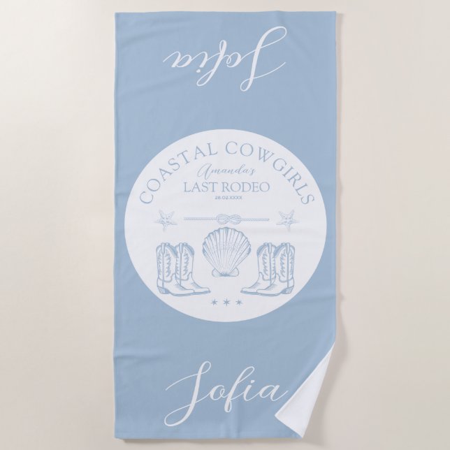 Serviette De Plage Coastal Cowgirl Nautical Bachelorette Party (Devant)