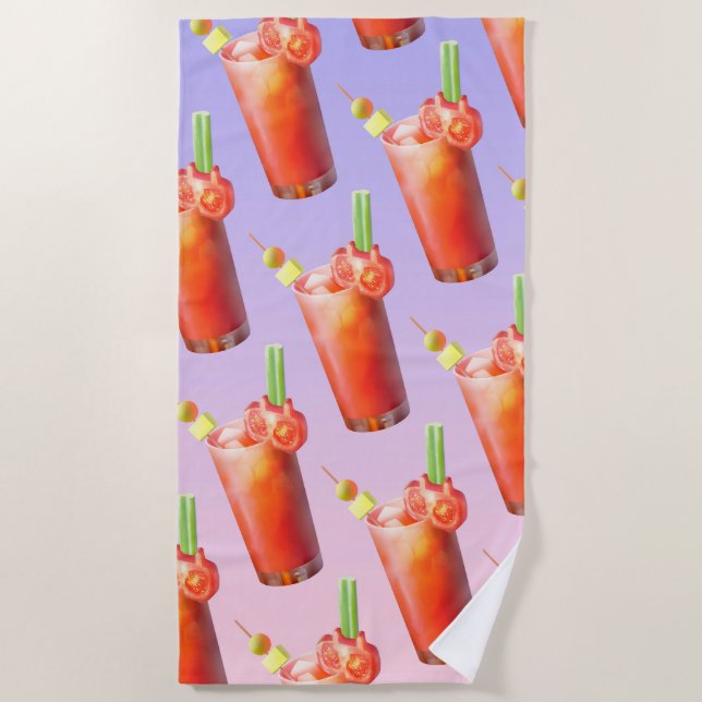 Serviette De Plage Cocktail Creative Bloody Mary (Devant)