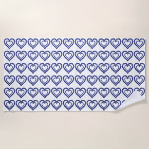 Serviette De Plage Coeur bleu saphir