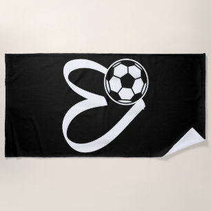 Serviette De Plage Coeur de balle de football