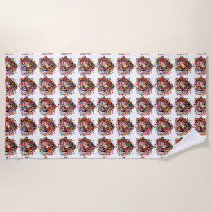 Serviette De Plage Cœur Mosaïque d'Amour