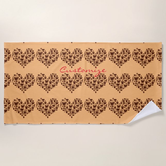 Serviette De Plage Coffee Lover Heart Thunder_Cove (Devant)