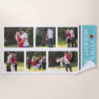 Collage photo moderne avec six photos bleu