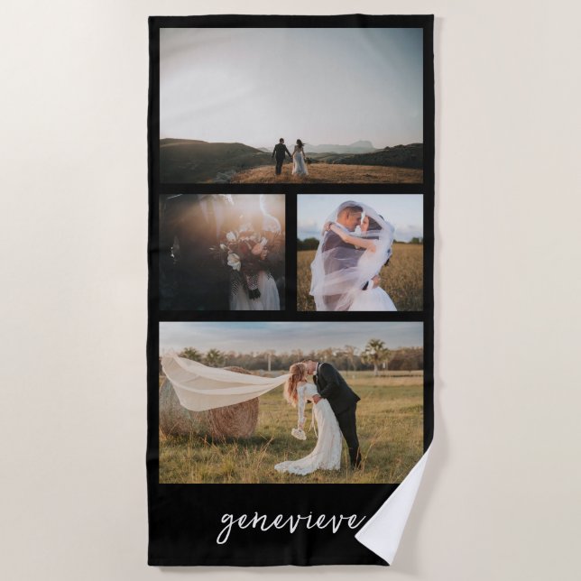 Serviette De Plage Collage photo simple moderne (Devant)