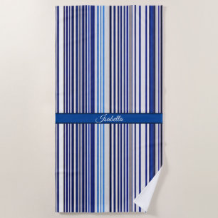 Serviette De Plage Collection branchée Summer Navy Blue Boat Stripes