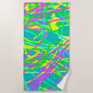 Serviette De Plage Color My Dreams Scribble Motif Expressive Artsy