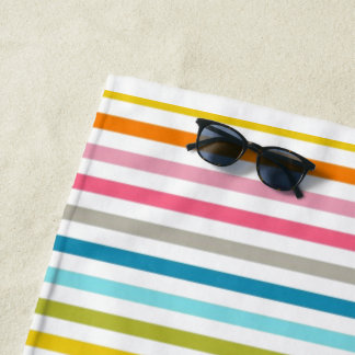Serviette De Plage Colored Candy Stripes