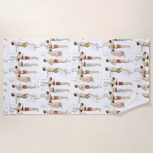 Serviette De Plage Comment nager les nageurs français vintages