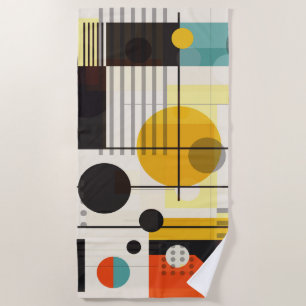 Serviette De Plage Composition des formes géométriques colorées