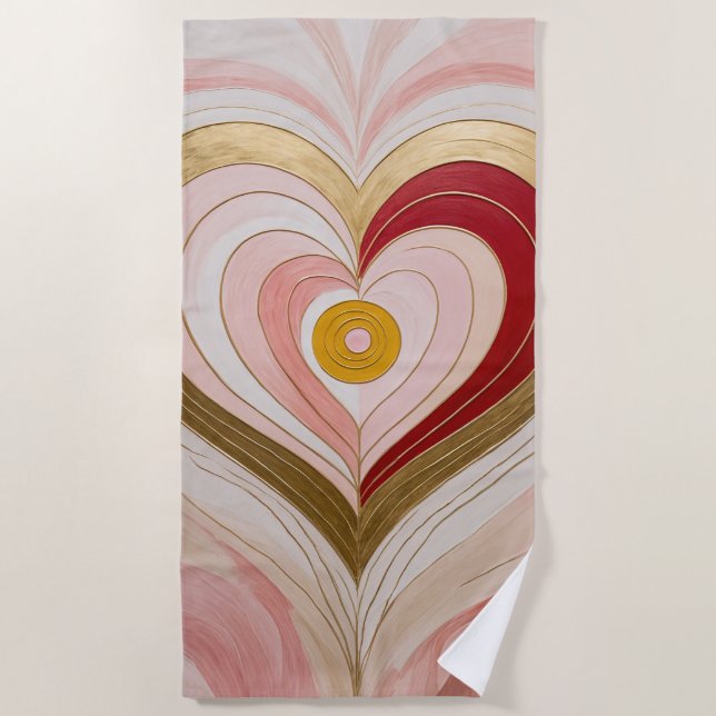 Serviette De Plage Concentric Heart Blossom (Devant)