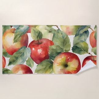 Serviette De Plage Conception aquarelle de pommes fraîches
