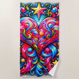 Serviette De Plage Conception cardiaque