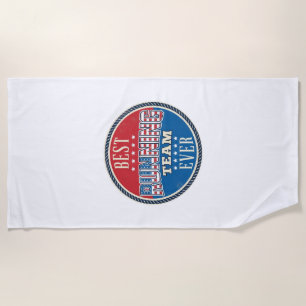 Serviette De Plage Conception de badge vintage patriotique d'équipe d