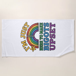 Serviette De Plage Conception de chemise arc-en-ciel de fierté vintag