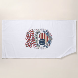 Serviette De Plage Conception de chemise florale vintage patriotique