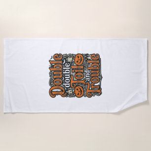Serviette De Plage Conception de chemise Halloween Vintage Double Toi