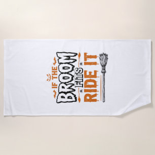 Serviette De Plage Conception de chemise vintage balai de sorcière dr