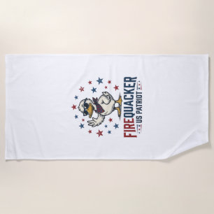 Serviette De Plage Conception de chemise vintage canard patriotique F