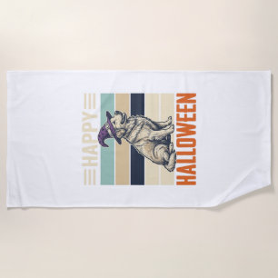 Serviette De Plage Conception de chemise vintage Happy Halloween Dog