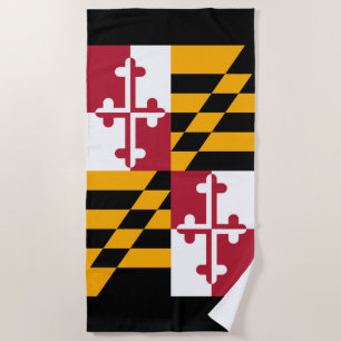 Serviette De Plage Conception de drapeau d'état du Maryland sur a