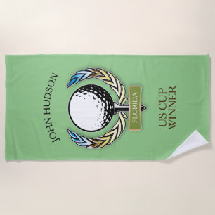 Serviette De Plage Conception de golf avec Modèle Monogramme de couro