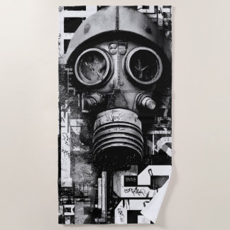 Serviette De Plage Conception de masque à gaz de jeu vidéo dans le st