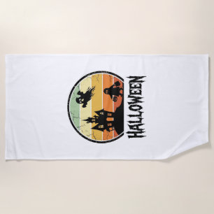 Serviette De Plage Conception de T-shirt de maison hantée Halloween S