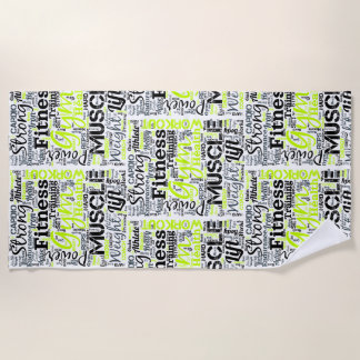 Serviette De Plage Conception de typographie Motivation Fitness