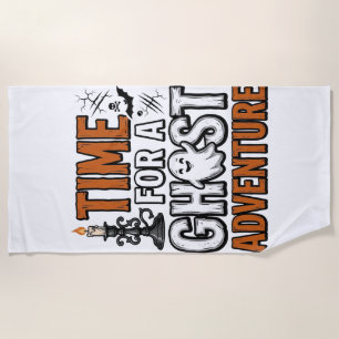 Serviette De Plage Conception de typographie vintage Halloween Ghost