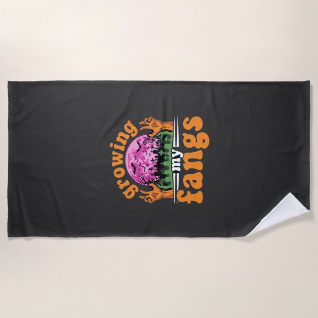 Serviette De Plage Conception de vampire Halloween Croissance de mes  (Devant)
