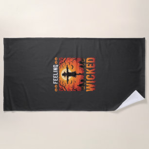 Serviette De Plage Conception d'épouvantail d'Halloween qui fait mal_