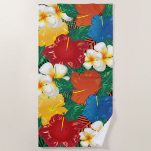 Serviette De Plage Conception florale tropicale exotique 🏝