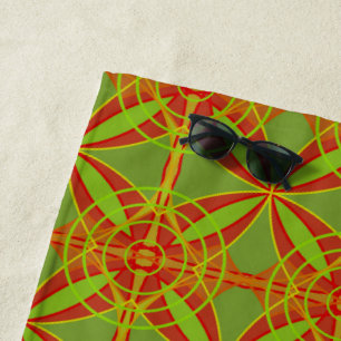 Serviette De Plage Conception géométrique abstraite des couleurs d'au