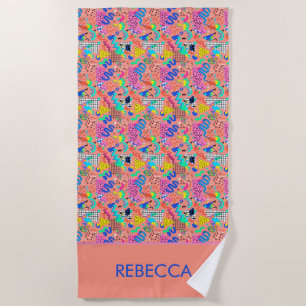 Serviette De Plage Conception personnalisée de la renaissance rétro d
