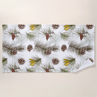 Serviette De Plage Cônes de pin d'automne
