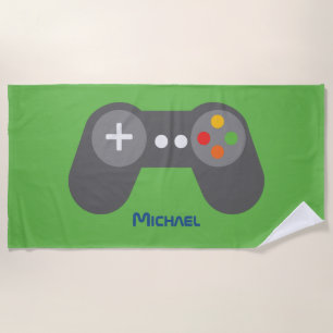 Serviette De Plage Contrôleur de jeu vidéo vert