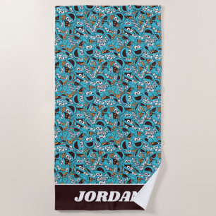 Serviette De Plage Cookie Monster   Nom Nom Nom Nom Motif